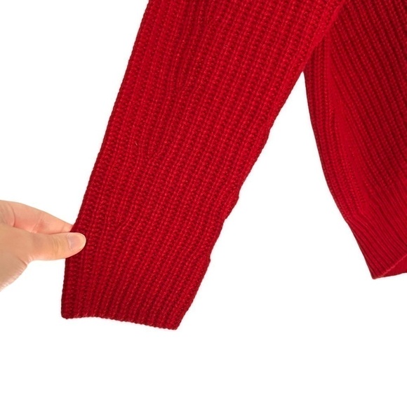 Athleta Cascades Cocoon Crew Neck Sweater Wool Blend Red Size S NWT - Picture 8 of 13